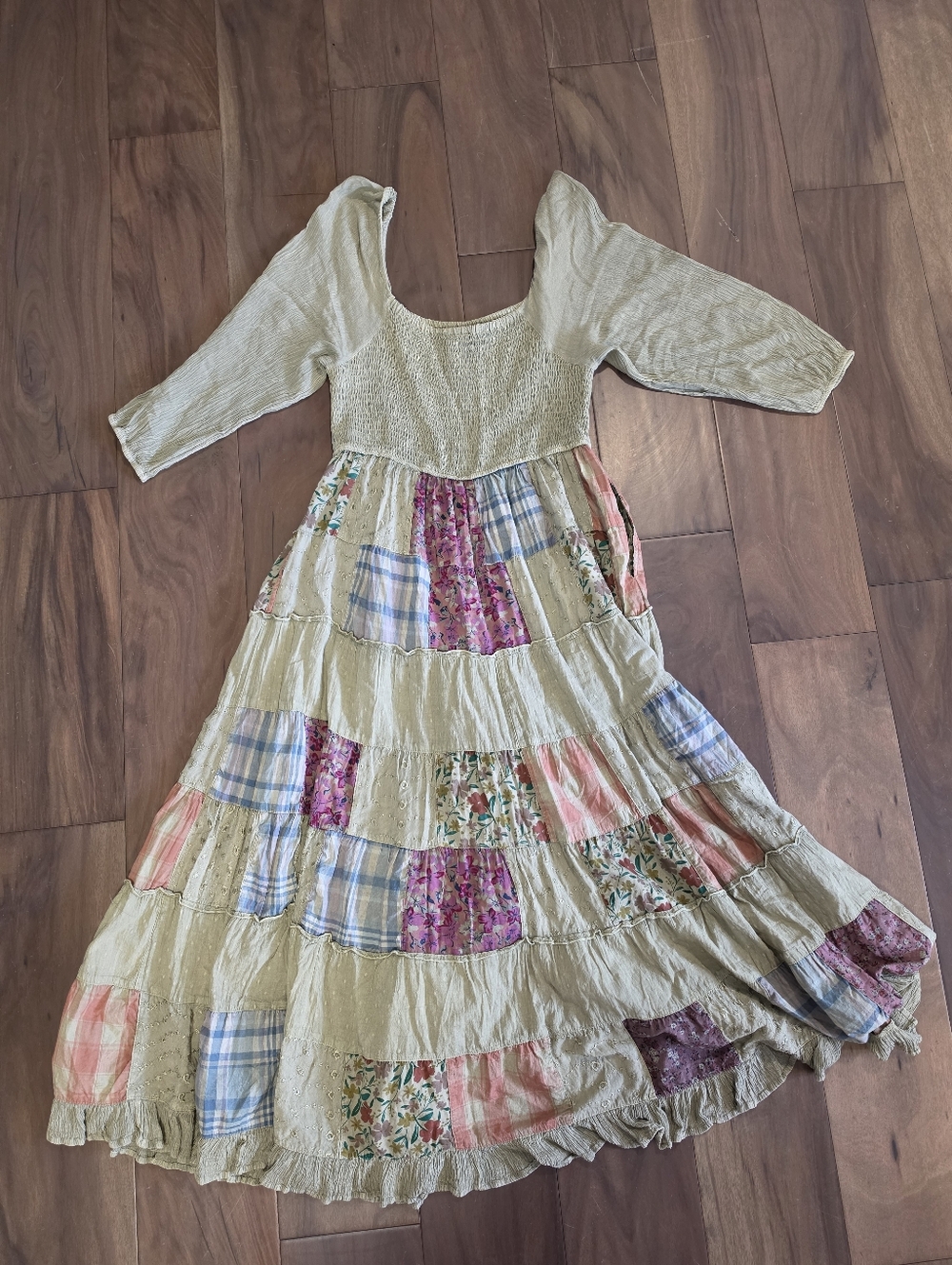 Young Threads Patchwork Maxi Dress | Boho Cottagecore Dream - Picture 11 of 11
